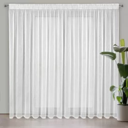   Kelly ezüstös szállal átszőtt eső hatású fényáteresztő függöny Fehér 300x250 cm