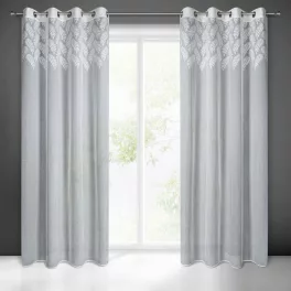   Anet fényáteresztő függöny levél mintával Fehér 140x250 cm