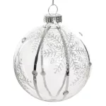 Üveg karácsonyfadísz sz181a Ezüst 8 cm