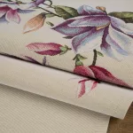 Magnólia virágmintás gobelin asztali futó Natúr 45x140 cm +/-5%