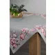 Magnólia virágmintás gobelin asztalterítő Szürke 100x100 cm +/-5%