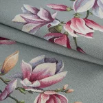 Magnólia virágmintás gobelin asztalterítő Szürke 140x180 cm +/-5%