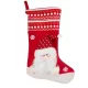 Santa mikulás csizma varrott mikulás figurával Piros 50 cm