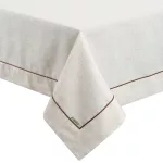 Természetes színvilágú barna díszbetétes abrosz Natúr 40x180 cm