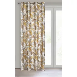   Bari bársony sötétítő függöny egzotikus levél mintával Fehér 140x250 cm