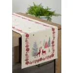 Téli hangulatú gobelin asztali futó rénszarvassal Krémszín 47x140 cm +/-5%