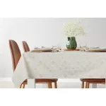 Karácsonyi asztalterítő jacquard anyagból karácsonyi motívumokkal Arany 135x180 cm
