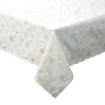 Karácsonyi asztalterítő jacquard anyagból karácsonyi motívumokkal Arany 135x180 cm