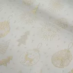 Karácsonyi asztalterítő jacquard anyagból karácsonyi motívumokkal Arany 135x180 cm