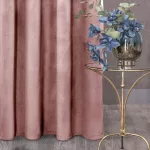 Rosa bársony sötétítő függöny Rózsaszín 135x300 cm