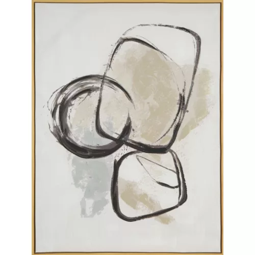 Modern absztrakt festmény kerettel 579 Bézs 60x80 cm