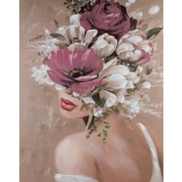 Női alakot ábrázoló falikép 586b Bézs 80x100x3 cm