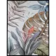 Vászonkép egzotikus levelekkel fekete keretben 589a Zöld/kék 60x80 cm