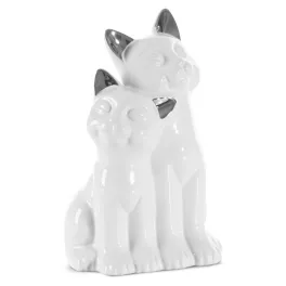Fehér macska figura Fehér 14x12x22 cm