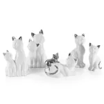 Fehér macska figura Fehér 11x9x20 cm