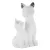 Fehér macska figura Fehér 15x11x22 cm