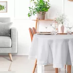 Stella kerek asztalterítő Fehér 150 cm