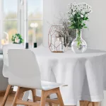 Stella kerek asztalterítő Fehér 150 cm
