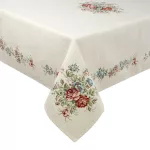 Virágmintás gobelin asztalterítő zsenília fonalból Natúr 140x180 cm +/-5%