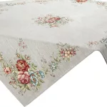 Vastagabb virágmintás gobelin terítő zsenília fonalból Szürke 100x100 cm +/- 5%