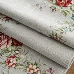 Virágmintás gobelin asztali futó zsenília fonalból Szürke 45x140 cm +/-5%