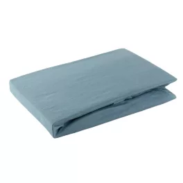Jersey pamut gumis lepedő Kék 240x220 cm + 30 cm