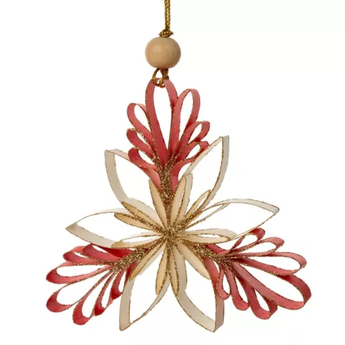 Quilling technikával készült papírdísz 81 Piros 12x12 cm