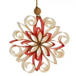   Quilling technikával készült papírdísz 85 Piros 12x12 cm
