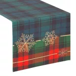 Star bársonyos felszínű karácsonyi asztalterítő Zöld 40x140 cm