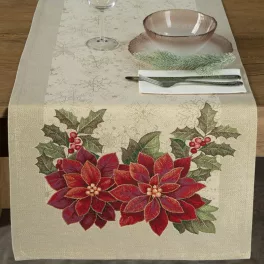   Gobelin karácsonyi asztali futó fényes fonallal Arany 50x110 cm +/-5%