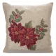 Gobelin karácsonyi párnahuzat fényes fonallal Natúr/piros 45x45 cm +/-5%