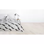 Geo mikroszálas ágytakaró Krémszín/fekete 200x220 cm