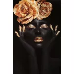 Női alakot ábrázoló kézzel festett falikép 597 Fekete 60x90x2 cm - 5 cm