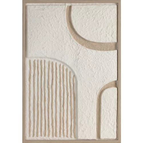 Absztrakt falikép 601b keretezve Fehér/bézs 40x60 cm