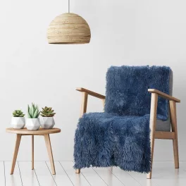   Tifany szőrme hatású karosszék takaró Gránátkék 70x160 cm