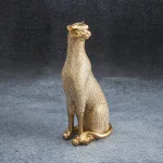 Haris párduc műgyanta figura Arany 11x8x26 cm