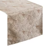 Isla banánlevél mintás jacquard asztali futó Sötét bézs 40x140 cm