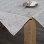 Isla banánlevél mintás jacquard asztalterítő Ezüst 85x85 cm