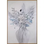 Virágos növényt ábrázoló kézzel festett falikép 614 Fehér 80x120 cm