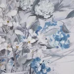 Virágos növényt ábrázoló kézzel festett falikép 614 Fehér 80x120 cm