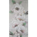 Virágos növényt ábrázoló kézzel festett falikép 626 Bézs 60x120 cm