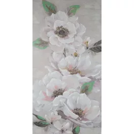   Virágos növényt ábrázoló kézzel festett falikép 626 Bézs 60x120 cm