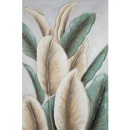   Növényi motívumot ábrázoló kézzel festett falikép 629 Bézs 60x90x3 cm