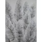Növényi motívumot ábrázoló kézzel festett falikép 630 Szürke 90x120 cm