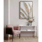 Növényi motívumot ábrázoló kézzel festett falikép 635 Szürke 50x70x3 cm - 8 cm