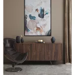 Orchidea kézzel festett falikép 638a kerettel Bézs 50x70 cm