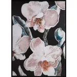 Orchidea kézzel festett falikép 638b kerettel Fekete 50x70 cm
