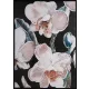 Orchidea kézzel festett falikép 638b kerettel Fekete 50x70 cm