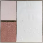 Absztrakt falikép 645a kerettel Fehér/rózsaszín 80x80 cm