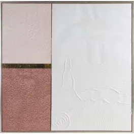 Absztrakt falikép 645a kerettel Fehér/rózsaszín 80x80 cm